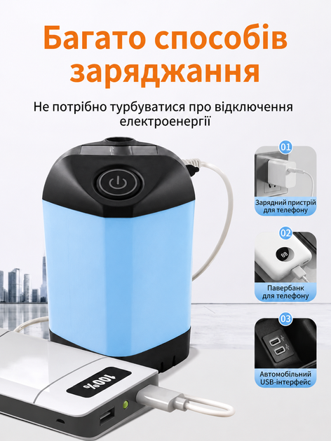 Портативный душ 7800 мАч, аккумуляторный туристический душ для кемпинга, USB зарядка, электрический насос для душа, переносной душ для путешествий, дачи и автомобиля - изображение 3