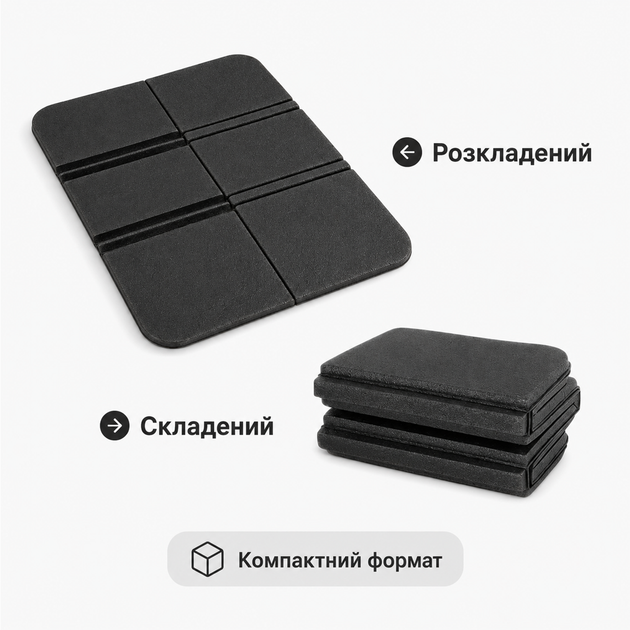 Складываемый туристический коврик XPE 38×27 см, водостойкий, для кемпинга, пикника, рыбалки и походов. Черный цвет - Фото 4 Складываемый туристический коврик XPE 38×27 см, водостойкий, для кемпинга, пикника, рыбалки и походов. Черный цвет - изображение 4