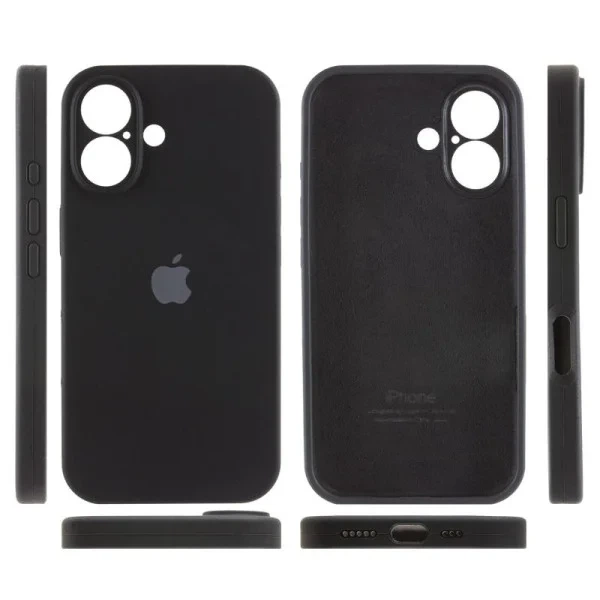Чохол для iPhone 16 силіконовий Soft-touch Silicone Case Full Size with Frame (AA) Black - Фото 5 Чохол для iPhone 16 силіконовий Soft-touch Silicone Case Full Size with Frame (AA) Black - зображення 5