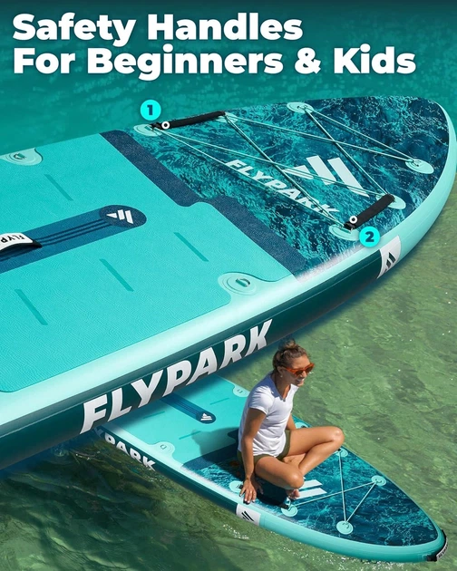 Надувна SUP дошка для плавання 335 см FLYPARK Ice Fog Emerald - изображение 2