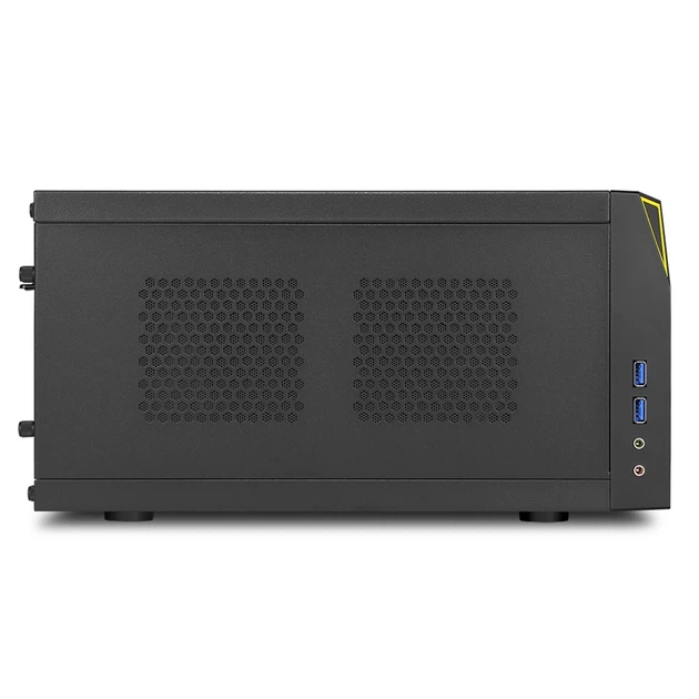 Корпус Sharkoon Shark Zone C10 / Mini-ITX / без БП / USB 3.0 / 1x120мм / Support Liquid Cooling / Black (101630677) - Уценка - Фото 5 Корпус Sharkoon Shark Zone C10 / Mini-ITX / без БП / USB 3.0 / 1x120мм / Support Liquid Cooling / Black (101630677) - Уценка - изображение 5