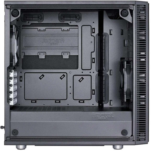 Корпус Fractal Design Define Mini C TG / без БП / Mini-Tower / mATX / Tempered Glass / 2x120mm Fans / USB 3.0 / Черный (101642365) - Уценка - Фото 6 Корпус Fractal Design Define Mini C TG / без БП / Mini-Tower / mATX / Tempered Glass / 2x120mm Fans / USB 3.0 / Черный (101642365) - Уценка - изображение 6