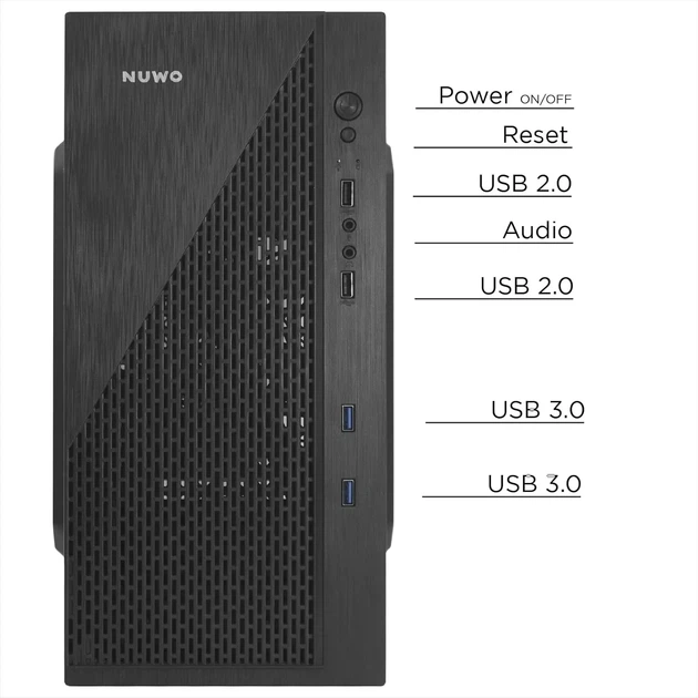 Корпус NUWO Leshi L703 / БП Nuwo 240W / Micro-ATX / 2xUSB 3.0 / 2xUSB 2.0 / Card Reader / Черный (101647102) - Уценка - изображение 2
