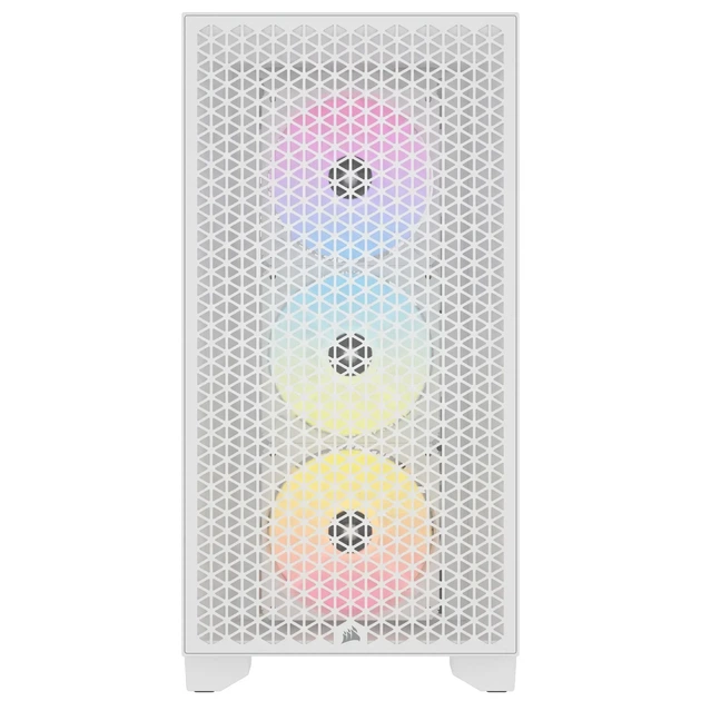 Корпус Corsair 3000D RGB Airflow / Mid-Tower / 3x120mm ARGB / Tempered Glass / White - Уценка - изображение 3