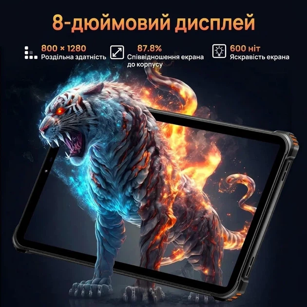 Планшет 8" OUKITEL RT3 Pro 4+12/128Gb 4G 2-SIM 8 ядер Android 14 5356 mAh Черный (102000762) - Уценка - изображение 3