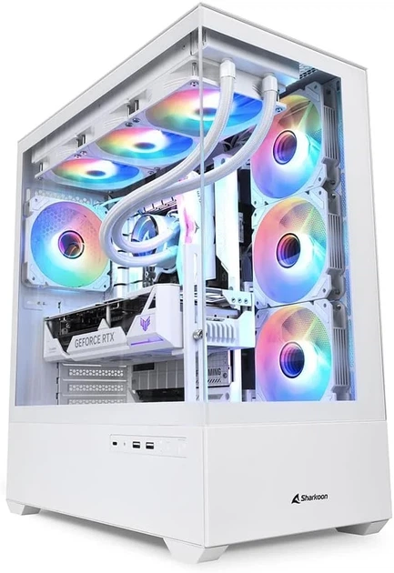 Корпус для ПК Sharkoon AK6 RGB White / Бесшовное стекло 270° / поддержка BTF / Без БП / Белый (101642237) - Уценка - Фото 1 Корпус для ПК Sharkoon AK6 RGB White / Бесшовное стекло 270° / поддержка BTF / Без БП / Белый (101642237) - Уценка - изображение 1