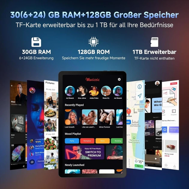 Планшет 11.5" Full HD Ainmel G9A 6+24/128Gb 5G 8 ядер Android 15 8400 mAh Чорний (102027035) - Уцінка - зображення 7