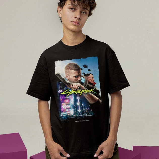 Футболка унісекс Cyberpunk 2077 (The Worlds Your Oyster) 2XL чорний - Фото 1 Футболка унісекс Cyberpunk 2077 (The Worlds Your Oyster) 2XL чорний - зображення 1
