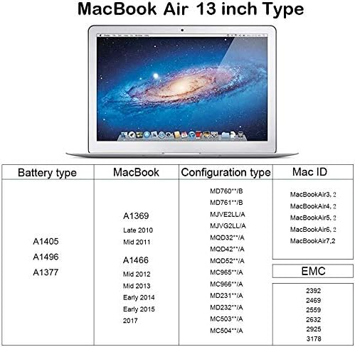 Акумуляторна батарея K KYUER A1496 A1405 A1377 для Apple MacBook Air 13" A1466 A1369 (2010-2017) 7200 мАг 7.6V 55Вт·год - зображення 2
