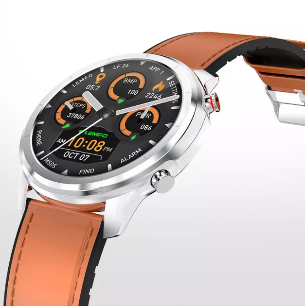 Умные смарт часы Smart Watch Lemfo LF26 Silver Brown. С Тонометром Пульоксиметром Android 4.4 iOS 8 - изображение 2