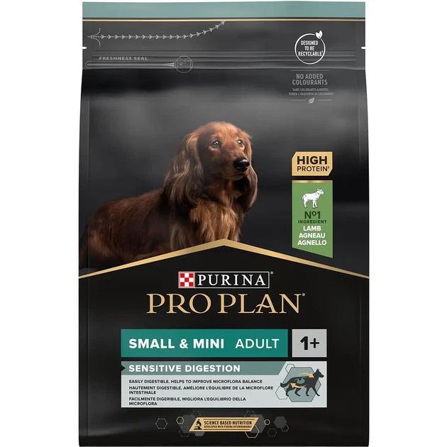 Pro Plan (Про План) Adult Small & Mini Sensitive Digestion сухий корм для дрібних порід з ягнятком, 7 кг - Фото 1 Pro Plan (Про План) Adult Small & Mini Sensitive Digestion сухий корм для дрібних порід з ягнятком, 7 кг - изображение 1