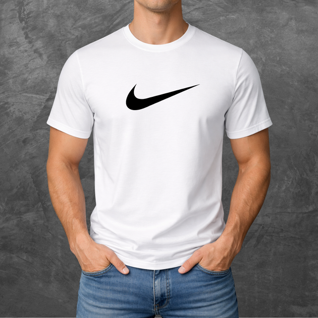 Футболка унисекс с принтом Nike Найк Big logo базовая белая XL - Фото 1 Футболка унисекс с принтом Nike Найк Big logo базовая белая XL - изображение 1