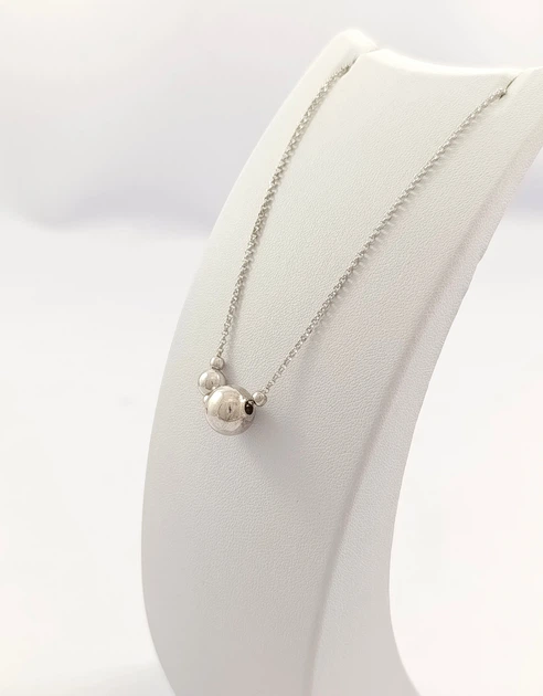 Колье серебряное "Шарики" 40-45 см NEC363-б - Фото 3 Колье серебряное "Шарики" 40-45 см NEC363-б - изображение 3