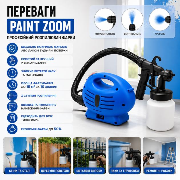 Профессиональный распылитель краски Paint Zoom 800 мл - изображение 3