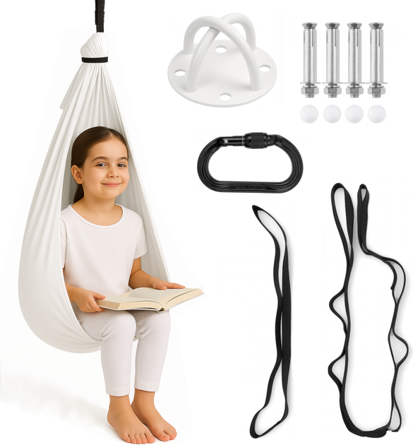 Hamak dla dzieci sensoryczny Acro4f 3 m Biały KH-3X1.5M-WHITE (5901960687032) - Zdjęcie 8 Hamak dla dzieci sensoryczny Acro4f 3 m Biały KH-3X1.5M-WHITE (5901960687032) - obraz 8