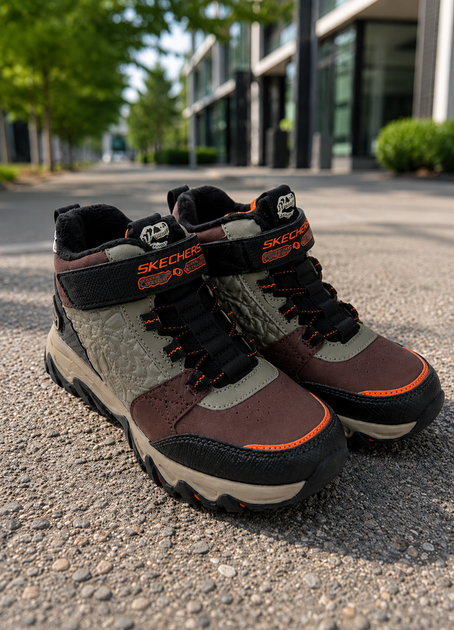 Черевики дитячі демісезонні Skechers Dino для хлопчика коричневі з чорними вставками 31 - Фото 10 Черевики дитячі демісезонні Skechers Dino для хлопчика коричневі з чорними вставками 31 - зображення 10