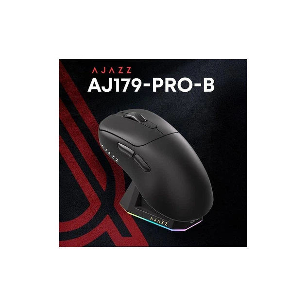 Мишка Ajazz AJ179PRO Wireless/Bluetooth/USB Charging Dock Black - Фото 5 Мишка Ajazz AJ179PRO Wireless/Bluetooth/USB Charging Dock Black - зображення 5