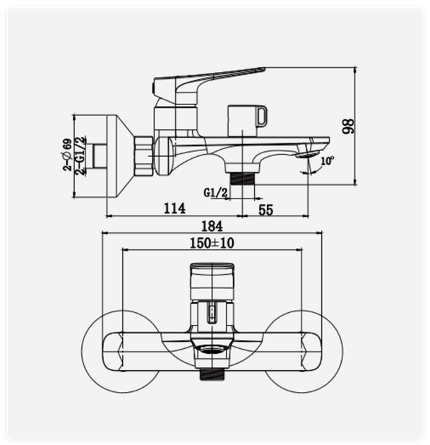 Смеситель для ванны Haiba Geneva 009 (EURO) (HB9677) - изображение 5