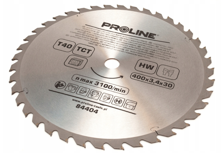 Пильний диск по дереву Proline 400 x 30 мм 84404 (5903755844040) - Фото 1 Пильний диск по дереву Proline 400 x 30 мм 84404 (5903755844040) - зображення 1