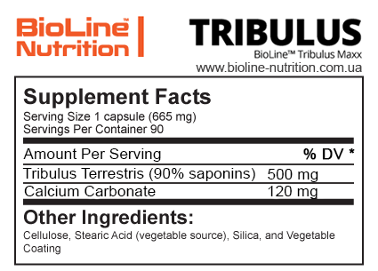 Трибулус Tribulus Maxx Bioline Nutrition 90 капсул - зображення 2