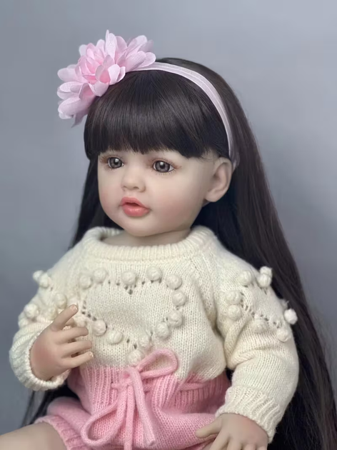 Реалістична Кукла Реборн 55 см повністю силіконова Doll Reborn Baby К0100215 - зображення 8