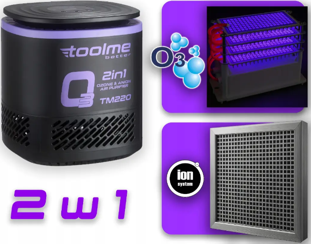 Озонаторы-ионизаторы воздуха Toolme 2в1 60 000 мг/ч 140 Вт Бытовой озонатор и ионизатор Озонаторы - изображение 6