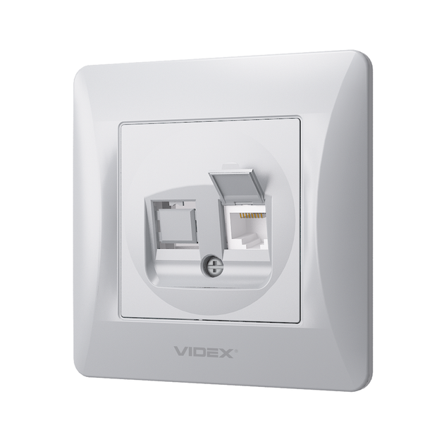 Розетка CAT6 одинарная компьютерная серебряный шелк VIDEX BINERA VF-BNSK1PC6-SS - изображение 3