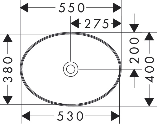 Умивальник HANSGROHE XUNIVA 60165450, білий/глянсовий, накладний, 55 см - изображение 3