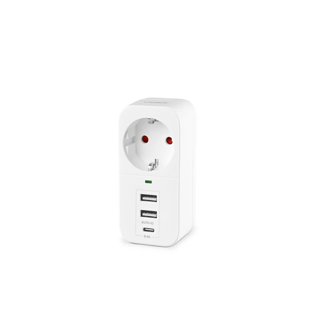 Сетевой адаптер VIDEX ONCORD с/з 1п 2.4A 2USB+USB-C White - изображение 2