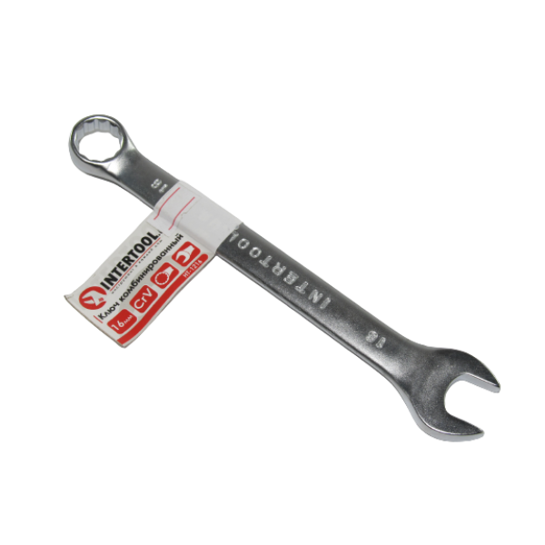 Ключ рожково-накидной CrV 16 мм INTERTOOL (34176) - изображение 3