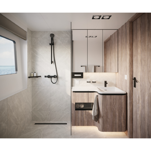 Змішувач для душу HANSGROHE ECOSTAT, чорний, настінний - Фото 4 Змішувач для душу HANSGROHE ECOSTAT, чорний, настінний - изображение 4