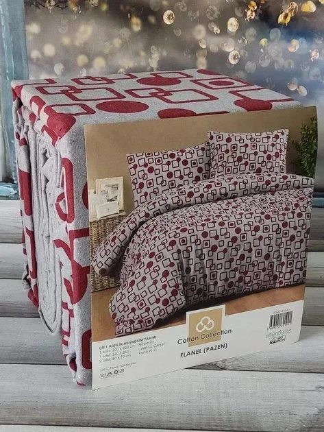 Постільна білизна фланелева Cotton collection 41874 полуторна 100% бавовна - зображення 3