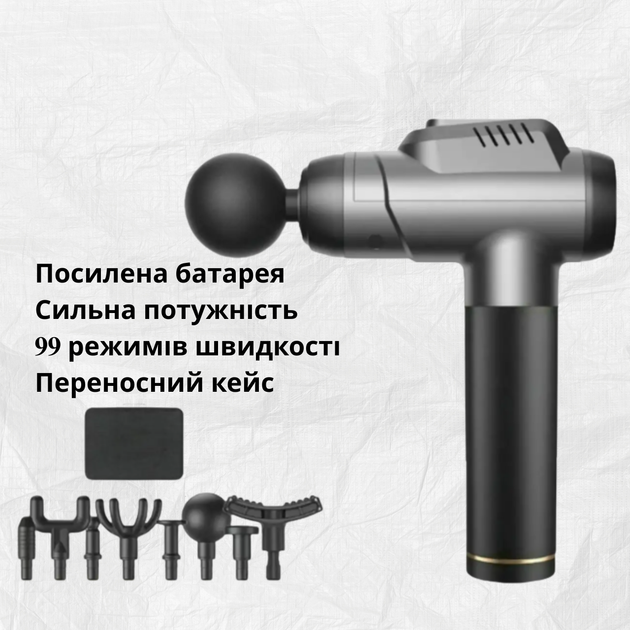 Массажер перкуссионный Konka 99 скоростей 8 насадок (02) - изображение 2