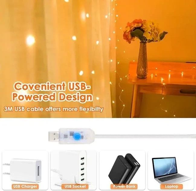 Светодиодная гирлянда штора LED Curtain Light - изображение 2