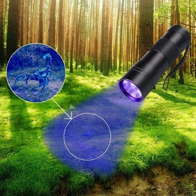 Фонарь ультрафиолетовый 9 LED UV / УФ фонарик / 395-400 нм / фонарь UV LED / плюс батарейки - изображение 8