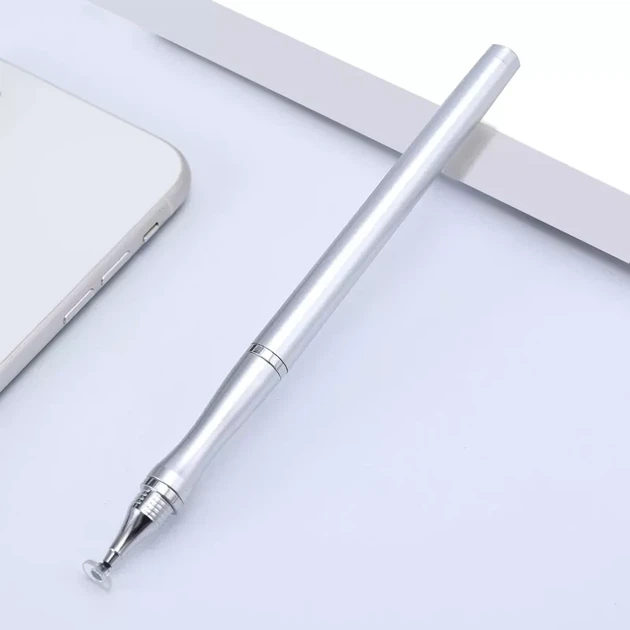 Универсальный Емкостный Стилус - Серебро 2 в 1 Touch Pen Белый для телефона планшета сенсорного экрана - изображение 2