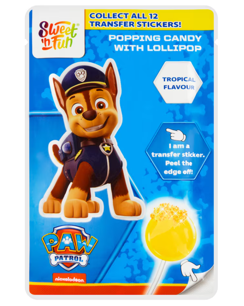 Вибухові цукерки Paw Patrol Popping Candy з льодяником, 15 г Гонщик - Фото 2 Вибухові цукерки Paw Patrol Popping Candy з льодяником, 15 г Гонщик - зображення 2