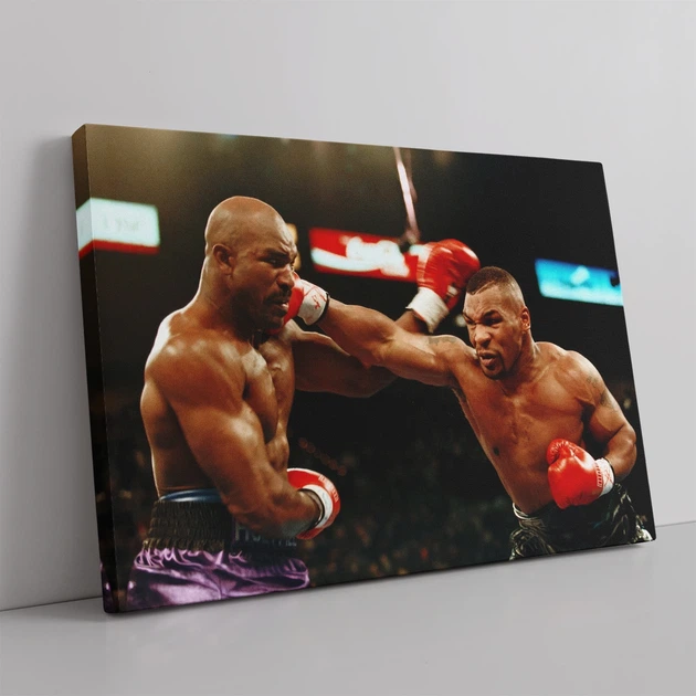 Интерьерная картина Майк Тайсон и Эвандер Холифилд, Mike Tyson, бой, ринг, бокс, 42×60 см (id4734) - изображение 2