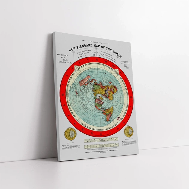 Інтер'єрна картина Карта Глісона, пласка Земля, Alexander Gleason, Flat Earth Map (1892), 106×75 см (id6151) - зображення 2