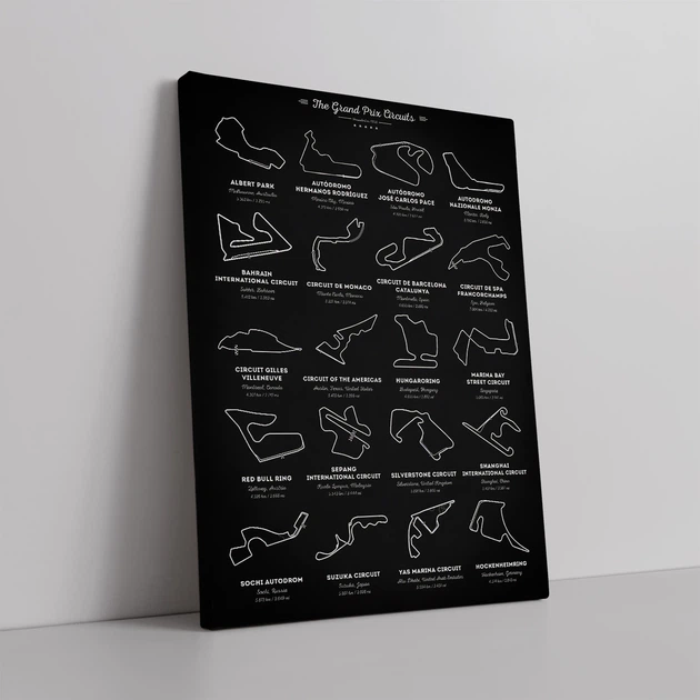 Інтер'єрна картина Формула-1, світові траси, F1, Formula One, гонки, спорт, 106×75 см (id3954) - зображення 2
