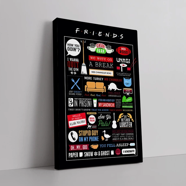 Интерьерная картина Друзья, памятные фразы из сериала, Friends, сериал, ситиком, 42×28 см (id2339) - изображение 2