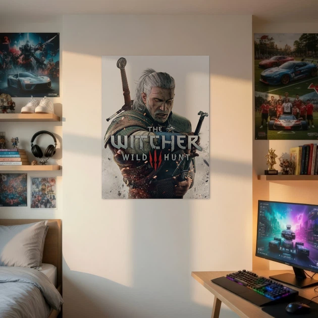 Постер Ведьмак Геральт вытаскивает меч, Witcher, декор в комнату геймера, A3 40×30 см (id2705) - Фото 2 Постер Ведьмак Геральт вытаскивает меч, Witcher, декор в комнату геймера, A3 40×30 см (id2705) - изображение 2