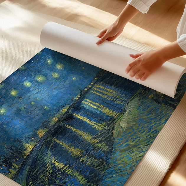 Постер Звёздная ночь над Роной, Винсент ван Гог, Vincent van Gogh, Starry Night, A3 30×40 см (id6660) - изображение 3
