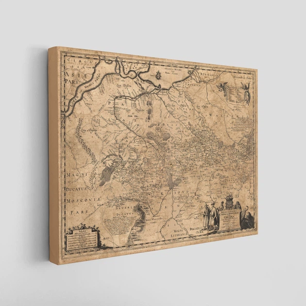 Интерьерная картина Общая карта Украины 1648 года Гийома де Боплана, Beauplan Ukraine XVII map, история, 83×106 см (id6040) - изображение 2