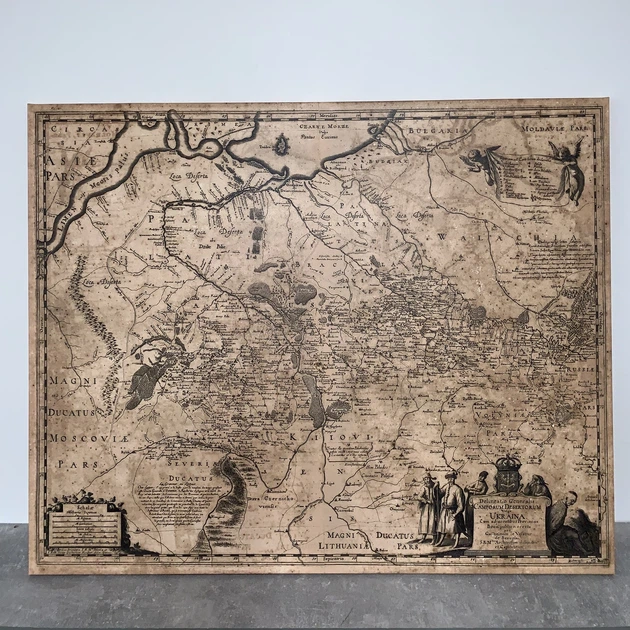 Интерьерная картина Общая карта Украины 1648 года Гийома де Боплана, Beauplan Ukraine XVII map, история, 83×106 см (id6040) - изображение 3