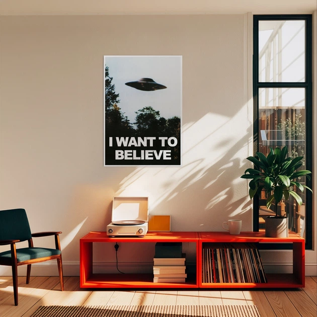 Постер Секретные материалы, X-Files, I want to believe, НЛО, UFO, сериал, интерьерный постер, A3 42×30 см (id1578) - изображение 2