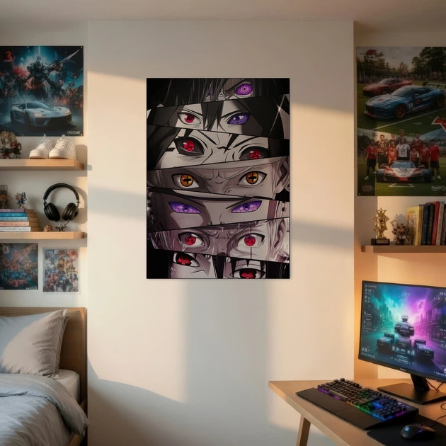 Постер Наруто, глаза ниндзя, Риннеган, аниме, Naruto, аниме постер, A0 106×76 см (id5246) - изображение 2
