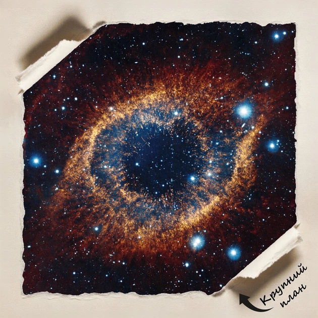 Постер Туманность Улитка, галактика, Helix Nebula, Хаббл, космос, A3 42×30 см (id0566) - изображение 5