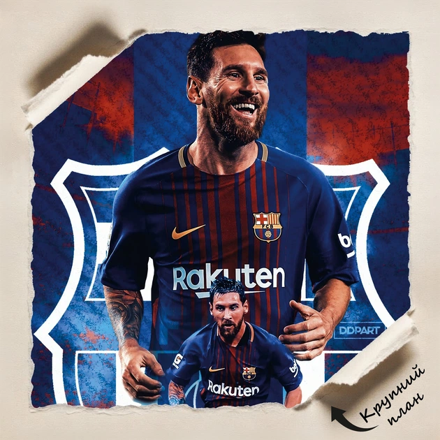 Постер Футболист Лионель Месси, Lionel Messi, футбол, спорт, A3 42×30 см (id4573) - изображение 4