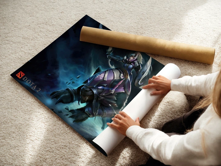Постер Дота 2, Луна, Лунная наездница, Moon Rider, Luna, Dota 2, плакат для геймера, A3 28×42 см (id2408) - изображение 3
